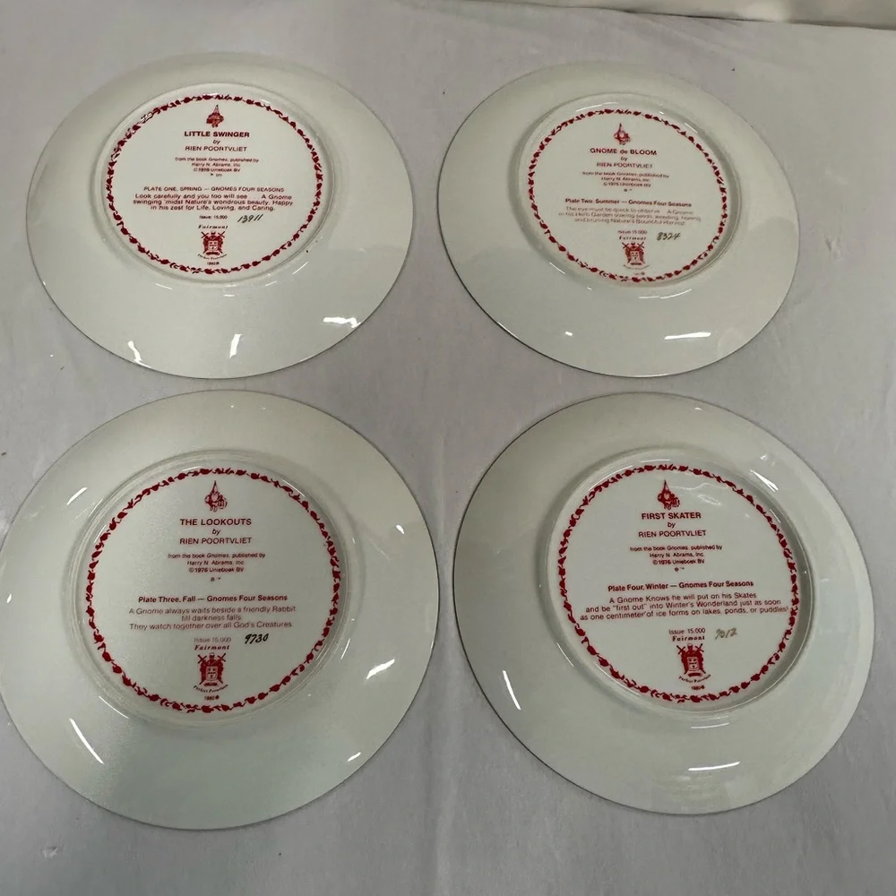 Vintage Rien Poortvliet “Gnomes Four Seasons” Collectible Plates (set of 4) - Picture 6 of 10